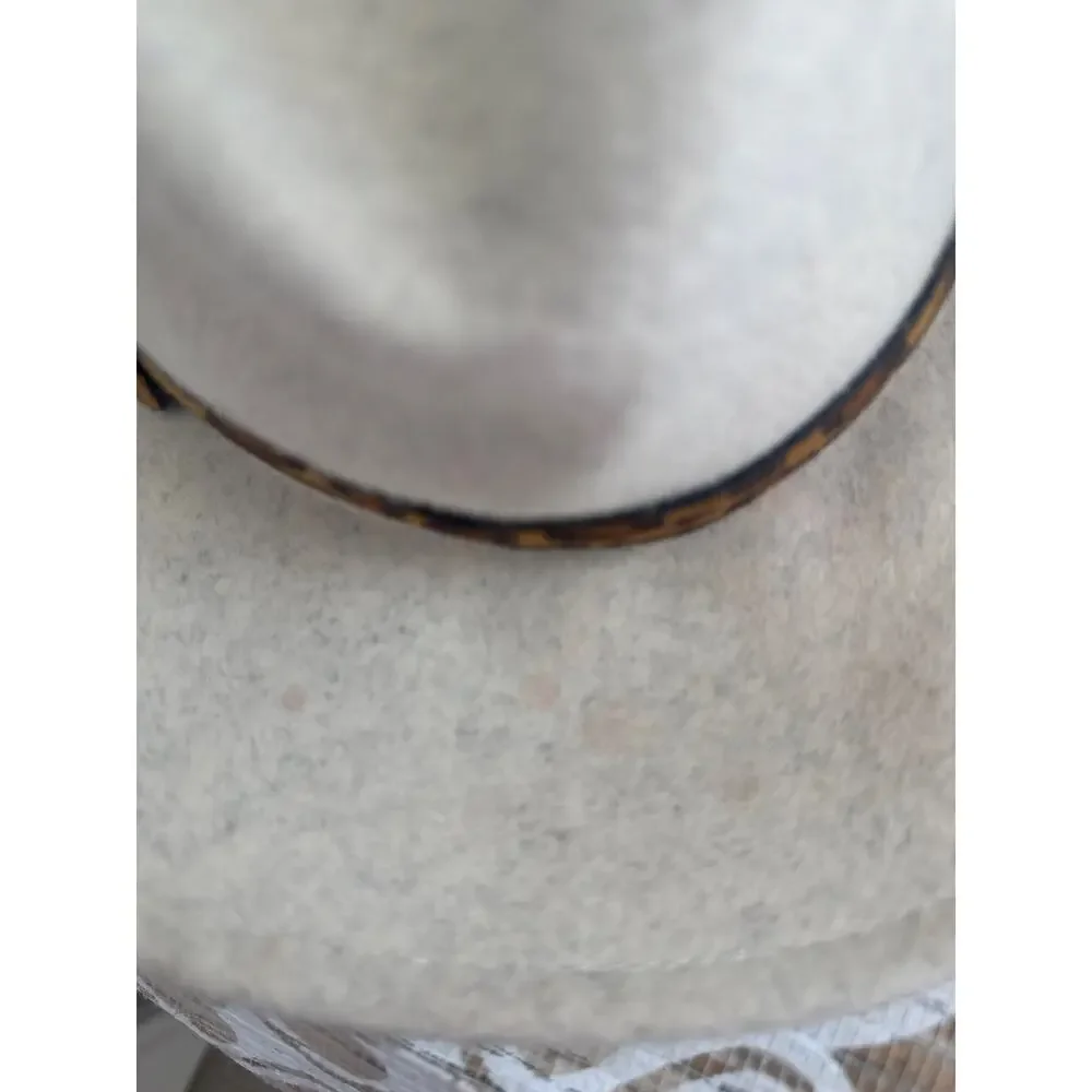 Altar'd State 100% Wool Hat with Leopard Print Buckle Detail with Gold Hardware